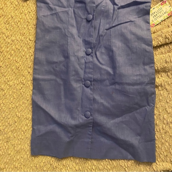 Vintage kids Lavender Blue shirt sleeve button down shirt dress periwinkle blue - Picture 13 of 13